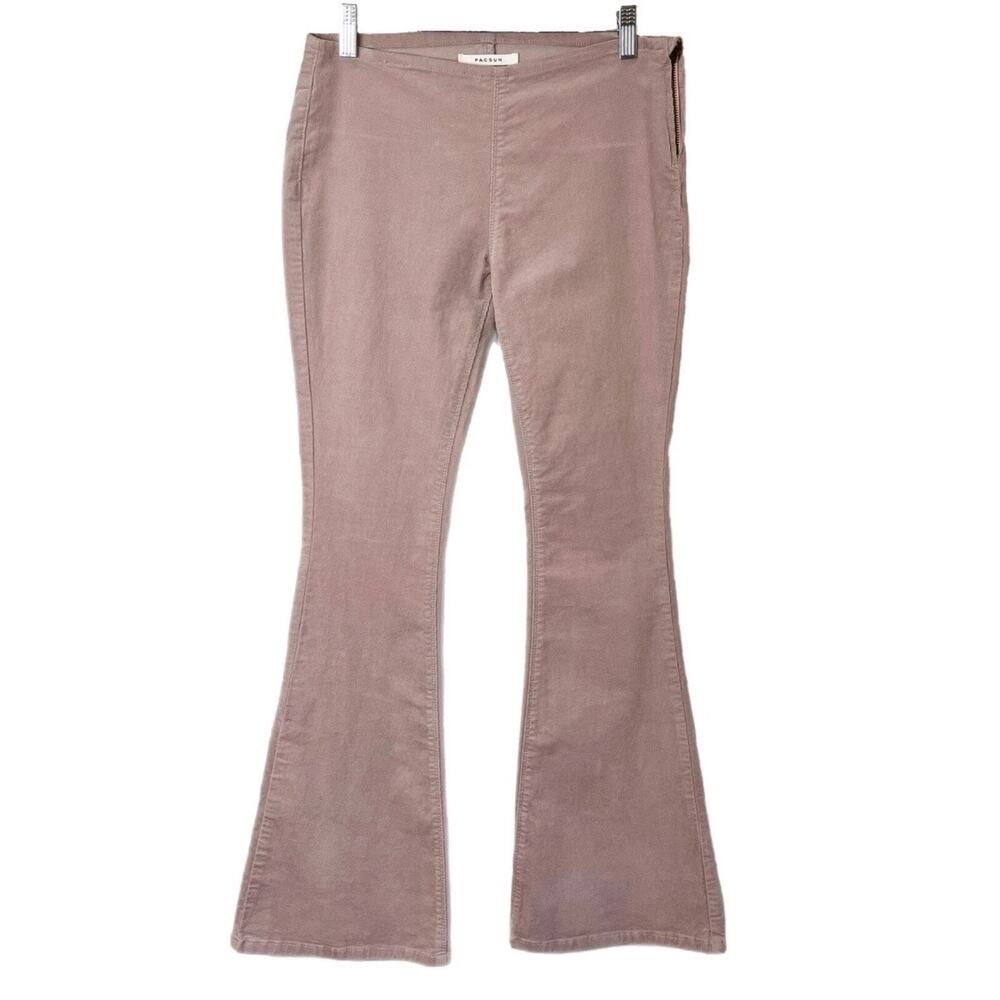Pacsun Women's Corduroy Pants Size 26 Mauve Pink Flare Leg Low Rise Retro Y2K - Picture 2 of 10